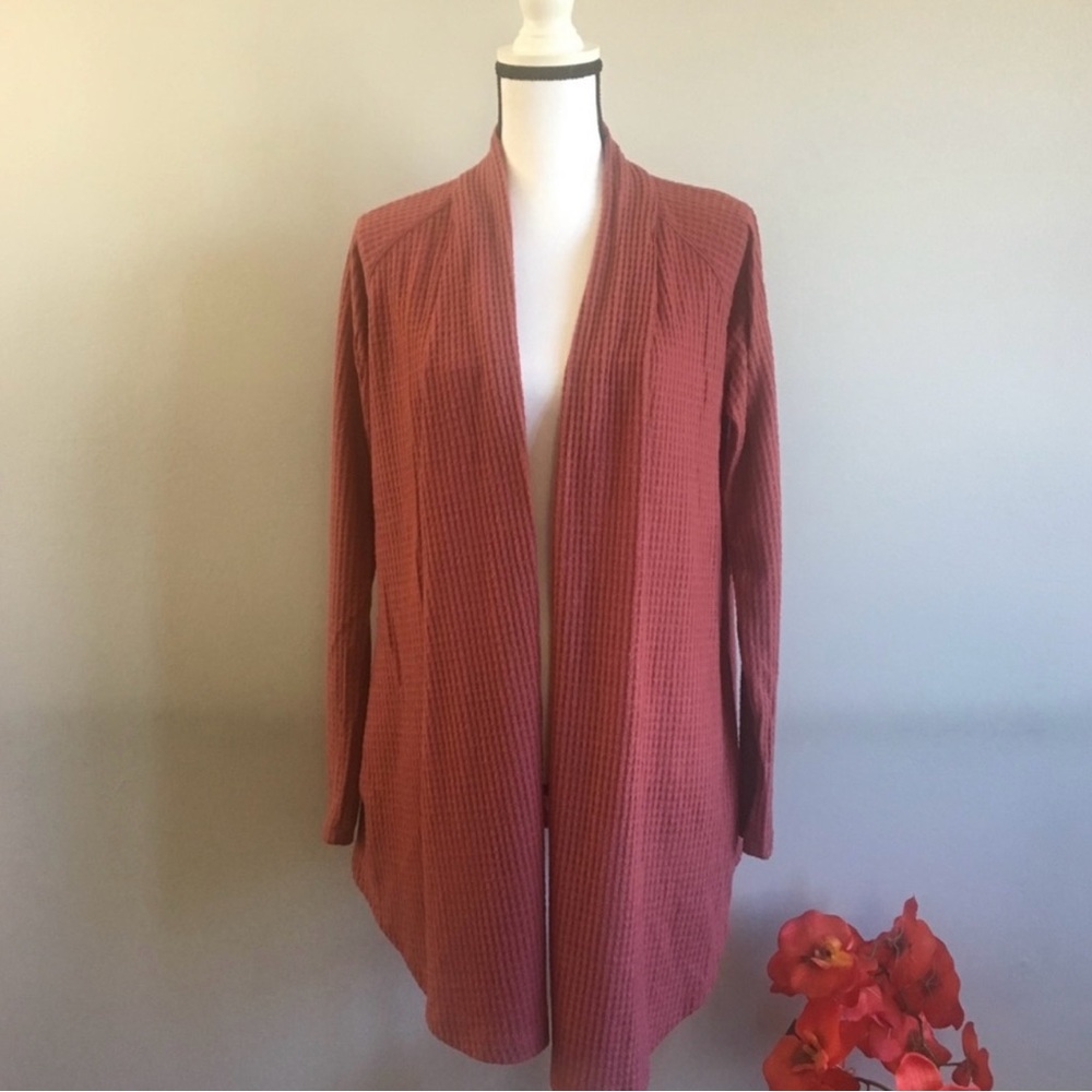 Philosophy waffle textured knit cardigan